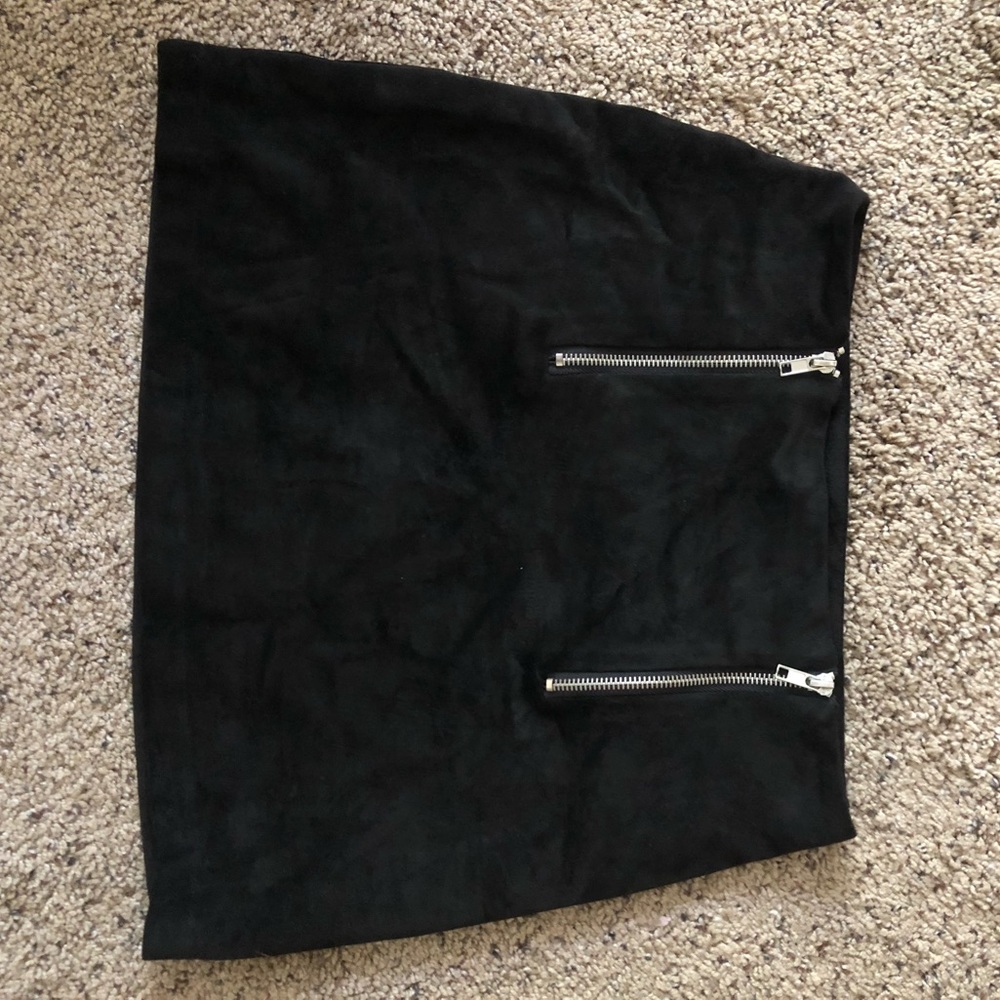 Black suede skirt
